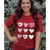 Azura Exchange Heart Glitter Flocking Pattern Valentines Graphic Tee – S