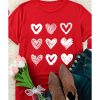 Azura Exchange Heart Glitter Flocking Pattern Valentines Graphic Tee – S