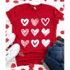 Azura Exchange Heart Glitter Flocking Pattern Valentines Graphic Tee – S