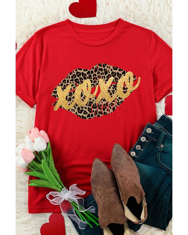 Azura Exchange Leopard Lips Glitter Graphic Tee – S