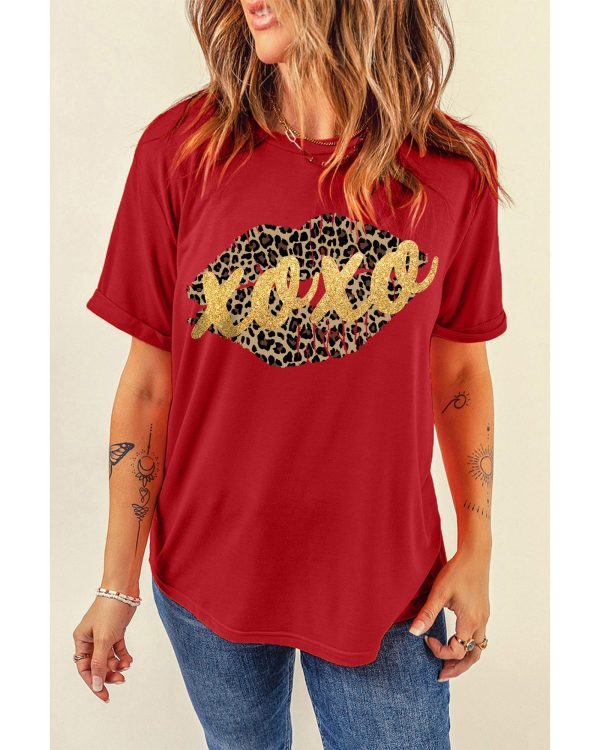 Azura Exchange Leopard Lips Glitter Graphic Tee – S