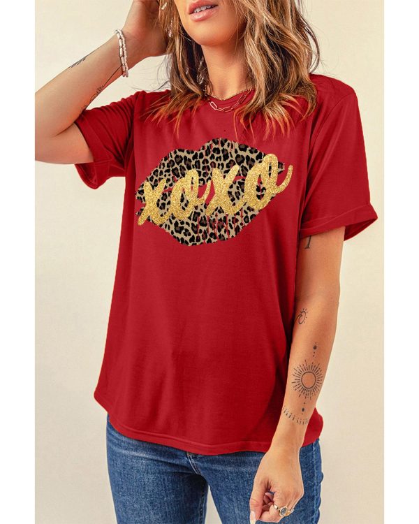 Azura Exchange Leopard Lips Glitter Graphic Tee – S