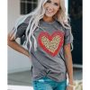 Azura Exchange Leopard Heart Graphic T-shirt – L