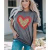 Azura Exchange Leopard Heart Graphic T-shirt – L