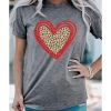 Azura Exchange Leopard Heart Graphic T-shirt – L