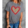 Azura Exchange Leopard Heart Graphic T-shirt – L