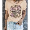 Azura Exchange Vintage Graphic Tee with Khaki ROCK&ROLL Guitar Design – L