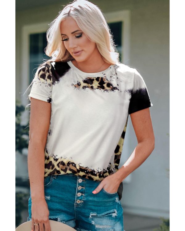 Azura Exchange Leopard Short Sleeve Top – L