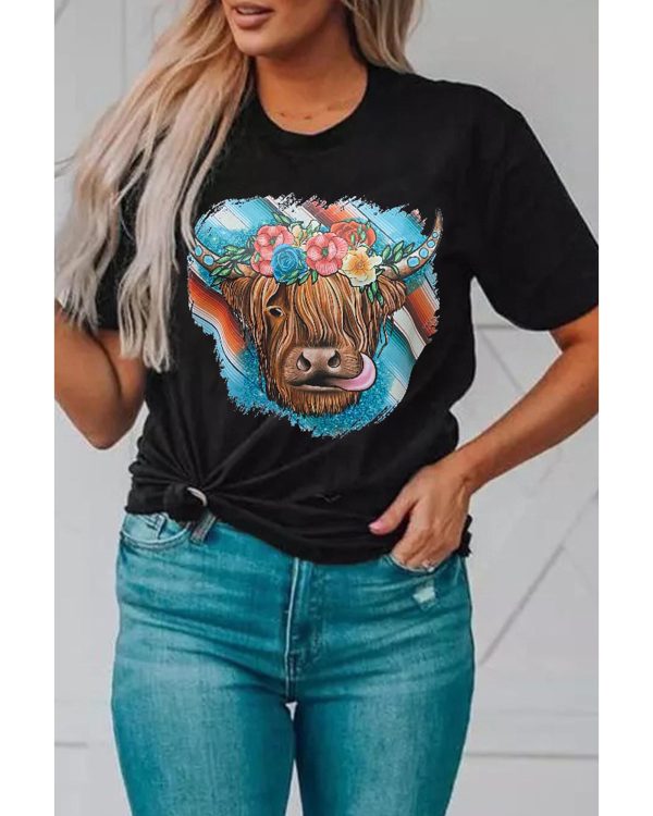 Azura Exchange Animal Head Graphic Western T-shirt – L