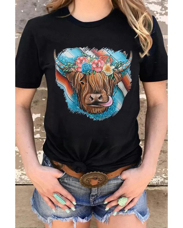 Azura Exchange Animal Head Graphic Western T-shirt – L