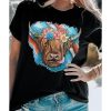 Azura Exchange Animal Head Graphic Western T-shirt – L