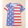 Azura Exchange American Flag Print Distressed Crew Neck T-Shirt – L