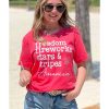 Azura Exchange American Freedom Day Slogan Print T-Shirt – S