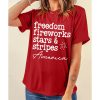 Azura Exchange American Freedom Day Slogan Print T-Shirt – S