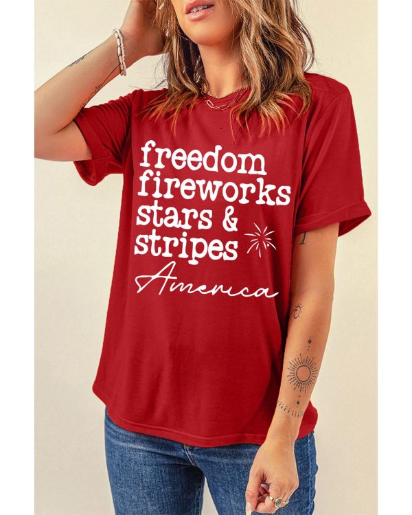 Azura Exchange American Freedom Day Slogan Print T-Shirt – S