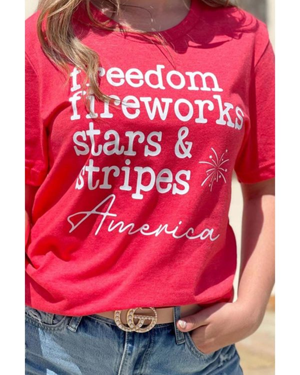 Azura Exchange American Freedom Day Slogan Print T-Shirt – S