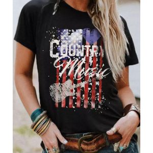 Azura Exchange American Flag Print Short Sleeve T-Shirt