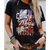 Azura Exchange American Flag Print Short Sleeve T-Shirt – L