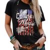 Azura Exchange American Flag Print Short Sleeve T-Shirt – L