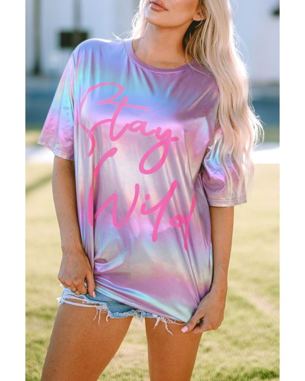 Azura Exchange Stay Wild Graphic Oversized Tee – S