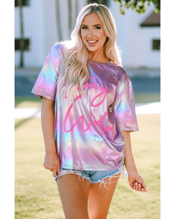 Azura Exchange Stay Wild Graphic Oversized Tee – S