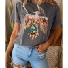 Azura Exchange Skull Bird Print Short Sleeve Tee – L