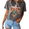 Azura Exchange Skull Bird Print Short Sleeve Tee – L