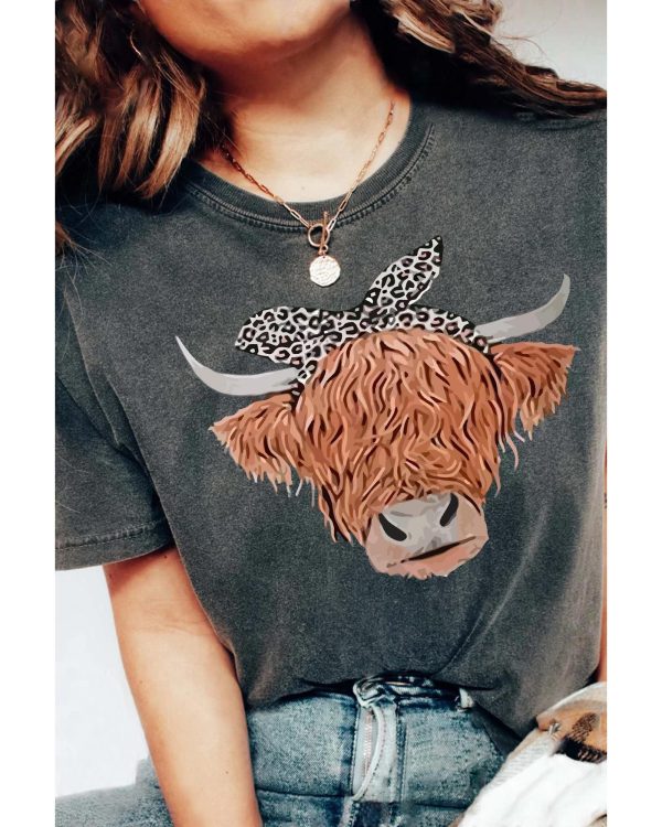 Azura Exchange Cow Head Print Short Sleeve T Shirt – L