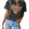 Azura Exchange Cow Head Print Short Sleeve T Shirt – L