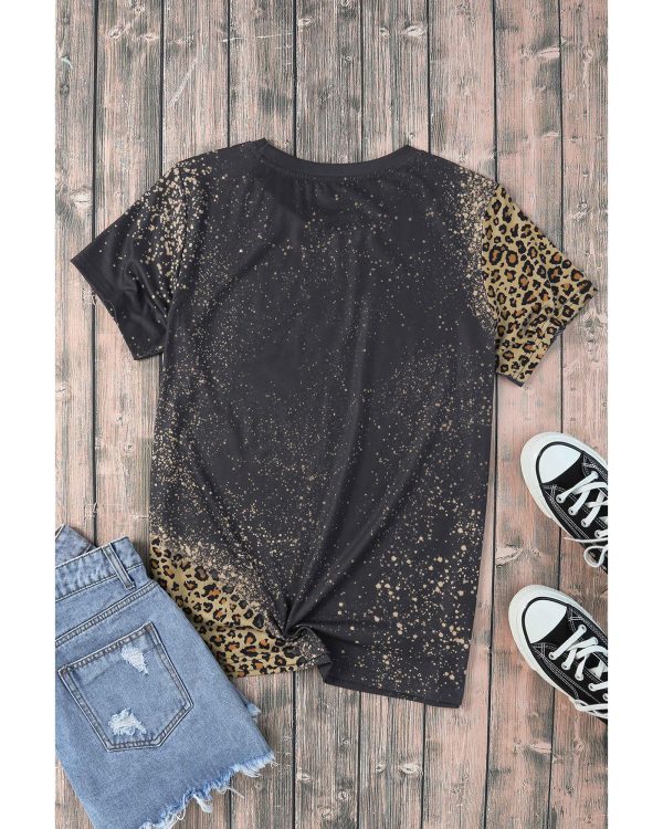 Azura Exchange Leopard Bleach Print Vintage Graphic Tee – S