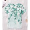 Azura Exchange Floral Print V Neck T-Shirt – M