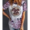 Azura Exchange Leopard Print Graphic Tee with Mom Life Slogan – S