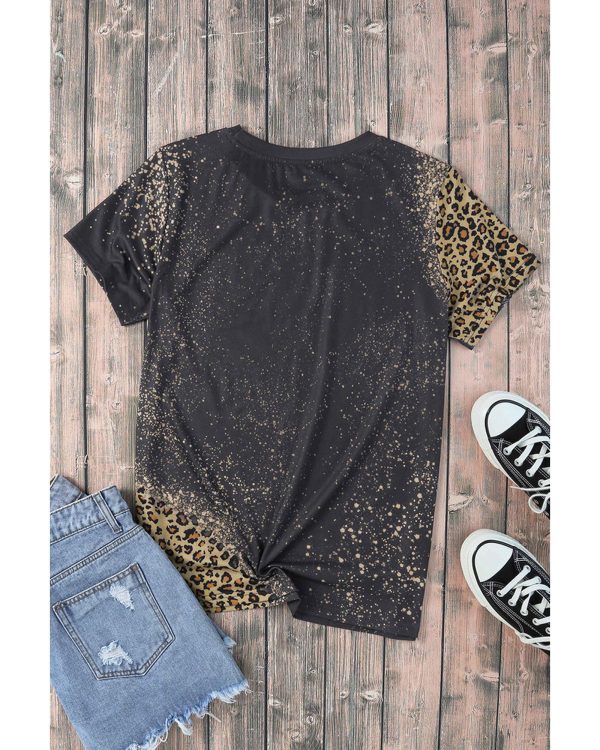 Azura Exchange Leopard Bleached Print Graphic T-Shirt – S