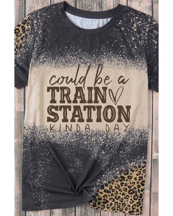 Azura Exchange Leopard Bleached Print Graphic T-Shirt – S