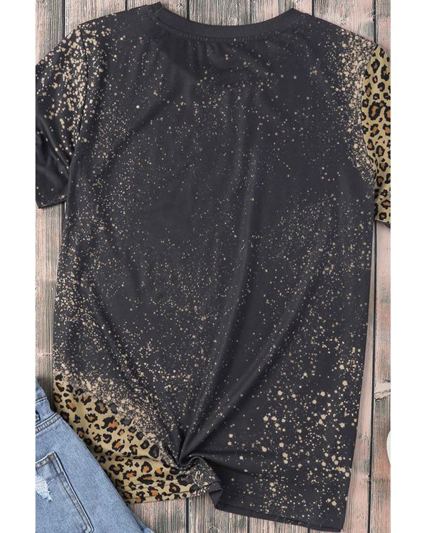 Azura Exchange Leopard Bleached Print Graphic T-Shirt – S