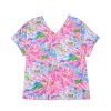 Azura Exchange Loose Fit Floral Print V Neck T Shirt – L