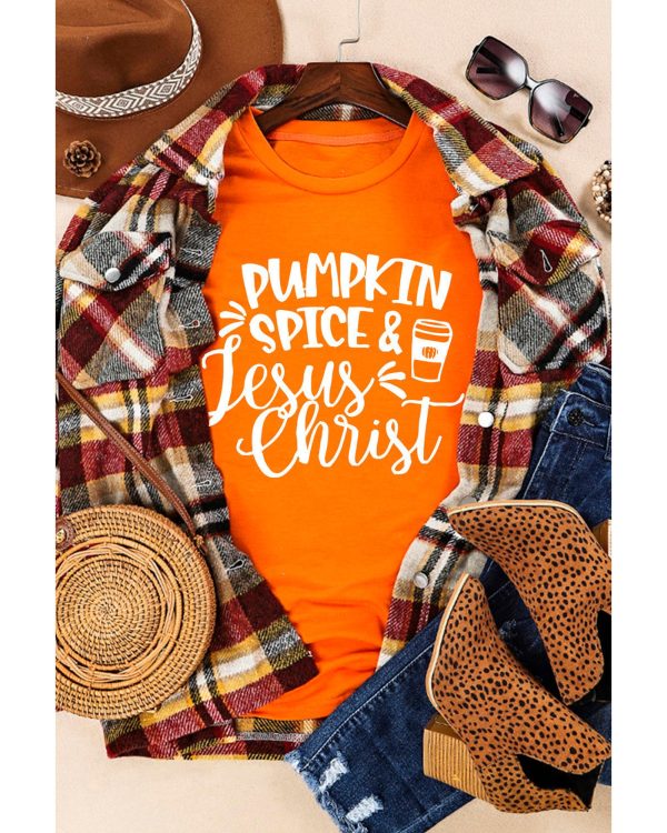 Azura Exchange PUMPKIN SPICE & Jesus Christ Graphic T-shirt – S