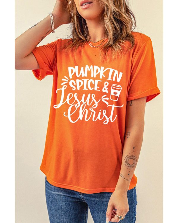 Azura Exchange PUMPKIN SPICE & Jesus Christ Graphic T-shirt – S