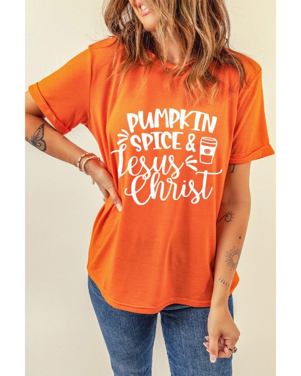 Azura Exchange PUMPKIN SPICE & Jesus Christ Graphic T-shirt – S