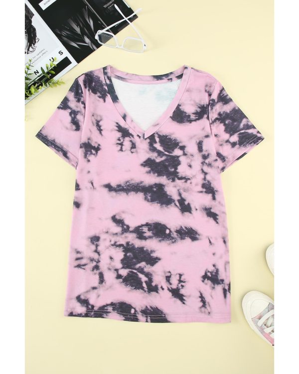 Azura Exchange V Neck Tie-dye T-shirt – 2XL