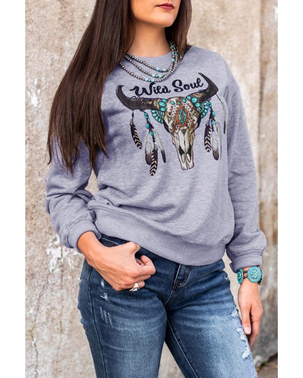 Azura Exchange Wild Soul Western Graphic Print Sweatshirt – 2XL