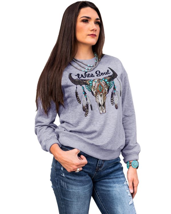 Azura Exchange Wild Soul Western Graphic Print Sweatshirt – 2XL