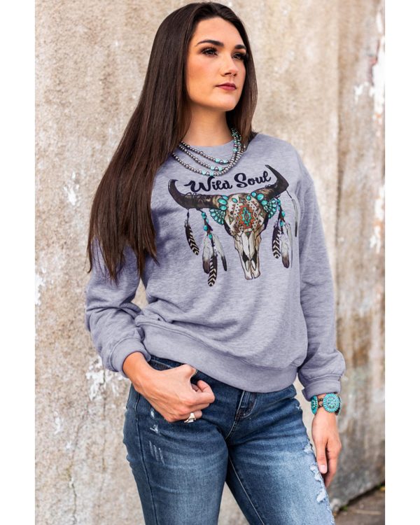 Azura Exchange Wild Soul Western Graphic Print Sweatshirt – 2XL