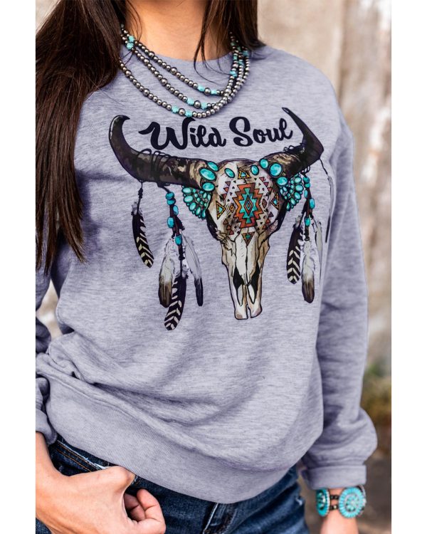 Azura Exchange Wild Soul Western Graphic Print Sweatshirt – 2XL