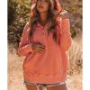 Azura Exchange Batwing Sleeve Pocketed Henley Hoodie – M