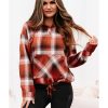 Azura Exchange Plaid Print Pocketed Hoodie – M