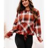 Azura Exchange Plaid Print Pocketed Hoodie – M