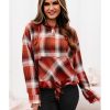 Azura Exchange Plaid Print Pocketed Hoodie – M