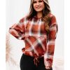 Azura Exchange Plaid Print Pocketed Hoodie – M