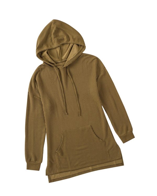 Azura Exchange Ribbed Drawstring Hoodie with Kangaroo Pocket – 2XL